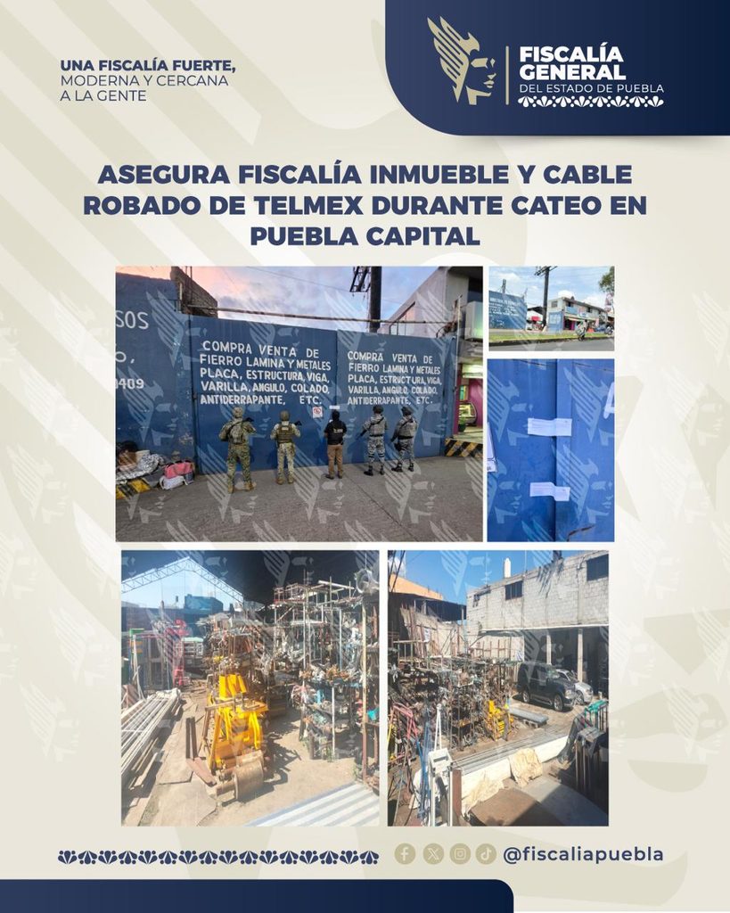 Catean inmueble en Puebla y aseguran 7 kilos de cable robado a Telmex 1 Fotografia Boletin de Prensa no. 559