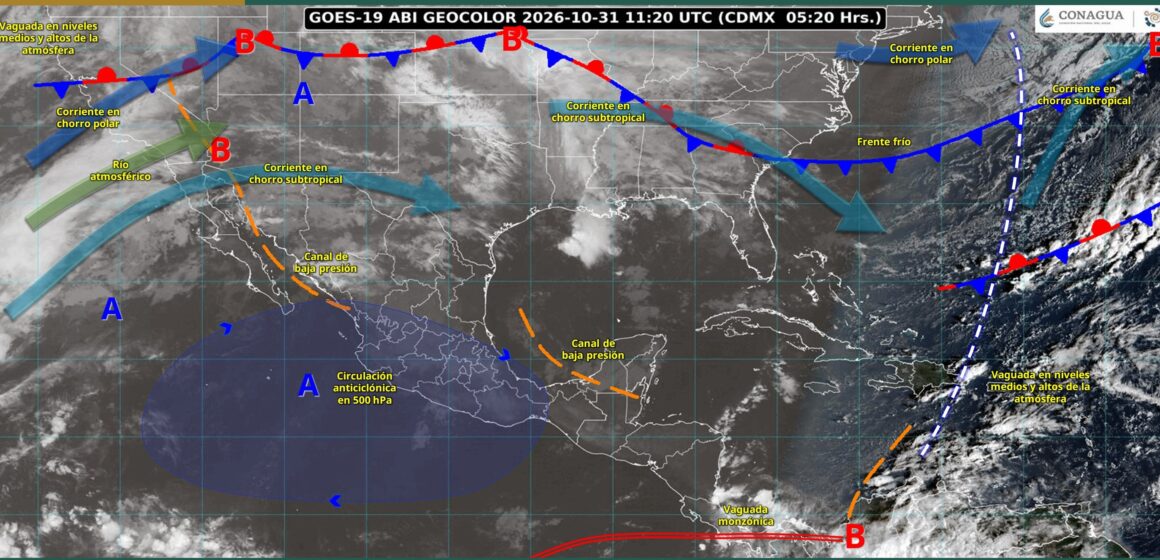 Nuevo frente frío provocará lluvias en el noroeste; prevén bancos de niebla en la Mesa Central