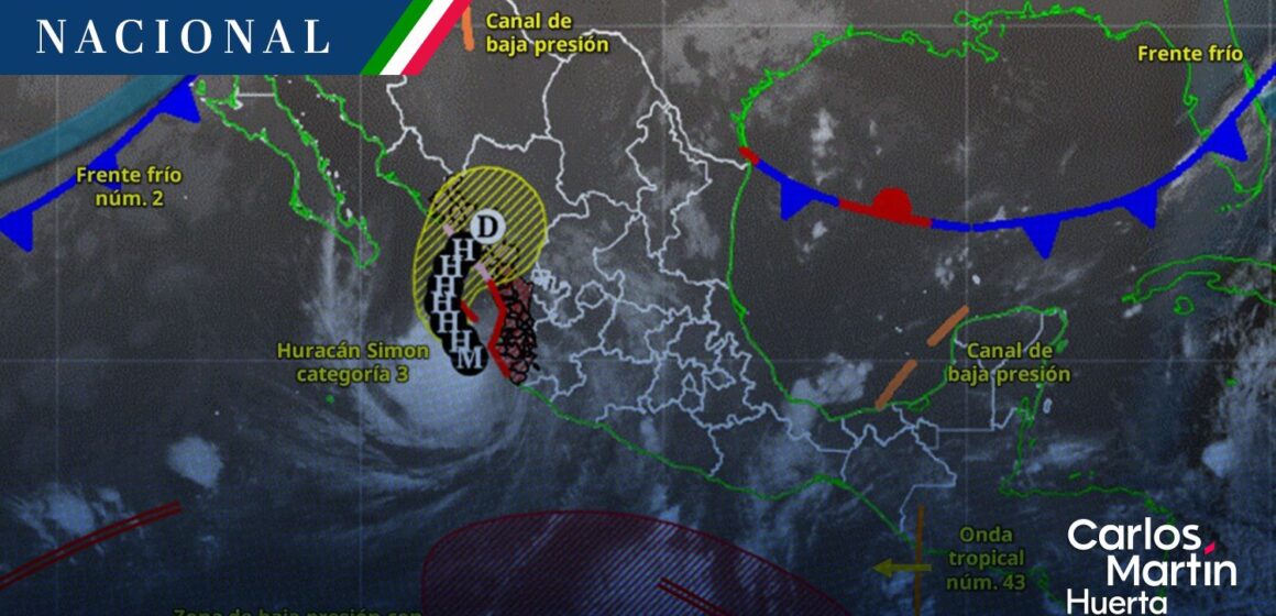 Huracán Simón categoría 3 Simón se mantiene en categoría 3 frente a las costas de Nayarit y Jalisco