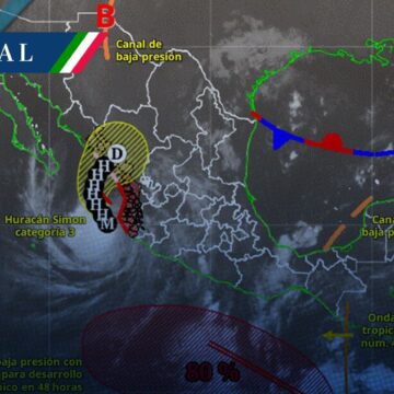 Simón se mantiene en categoría 3 frente a las costas de Nayarit y Jalisco