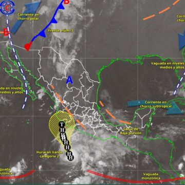 Huracán Vance se intensifica a categoría 2; frente frío 3 provocará lluvias
