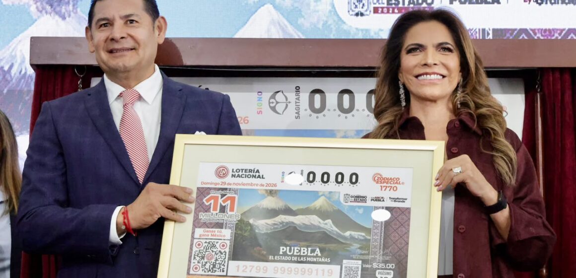 Puebla, “Estado de las Montañas”: Lotería Nacional devela billete conmemorativo