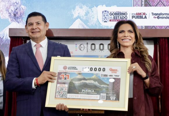 Puebla, “Estado de las Montañas”: Lotería Nacional devela billete conmemorativo