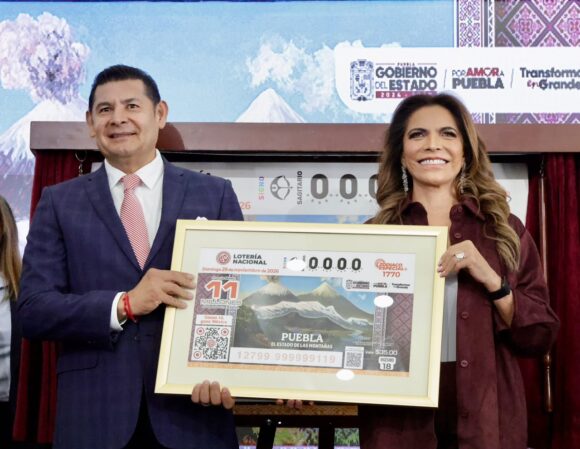 Puebla, “Estado de las Montañas”: Lotería Nacional devela billete conmemorativo