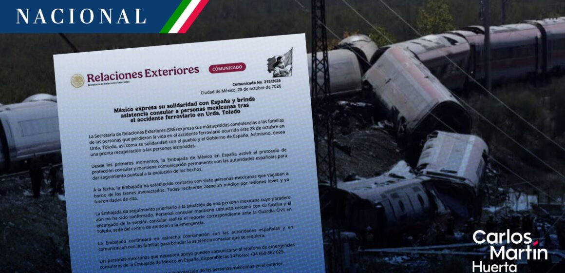SRE reporta siete mexicanos dados de alta y uno sin localizar tras accidente ferroviario en España