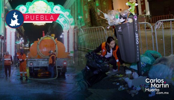 Implementan operativo especial de limpieza en Puebla tras las fiestas patrias