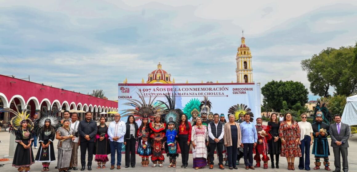 Tonantzin Fernández encabeza conmemoración a 507 años de la Matanza de Cholula
