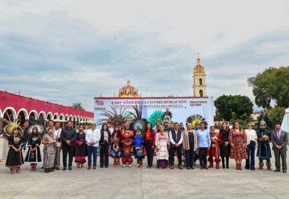 Tonantzin Fernández encabeza conmemoración a 507 años de la Matanza de Cholula
