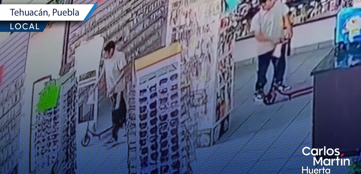 Sujeto roba vehículo eléctrico de la tienda Corte Asia en Tehuacán