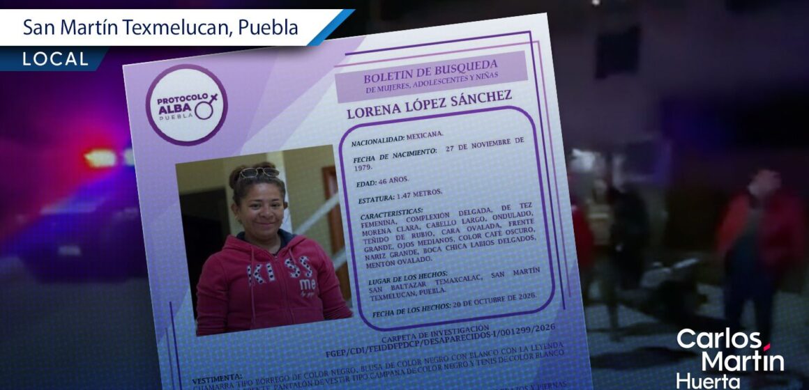 Salió por la cena y fue secuestrada en Texmelucan; buscan a Lorena López Sánchez