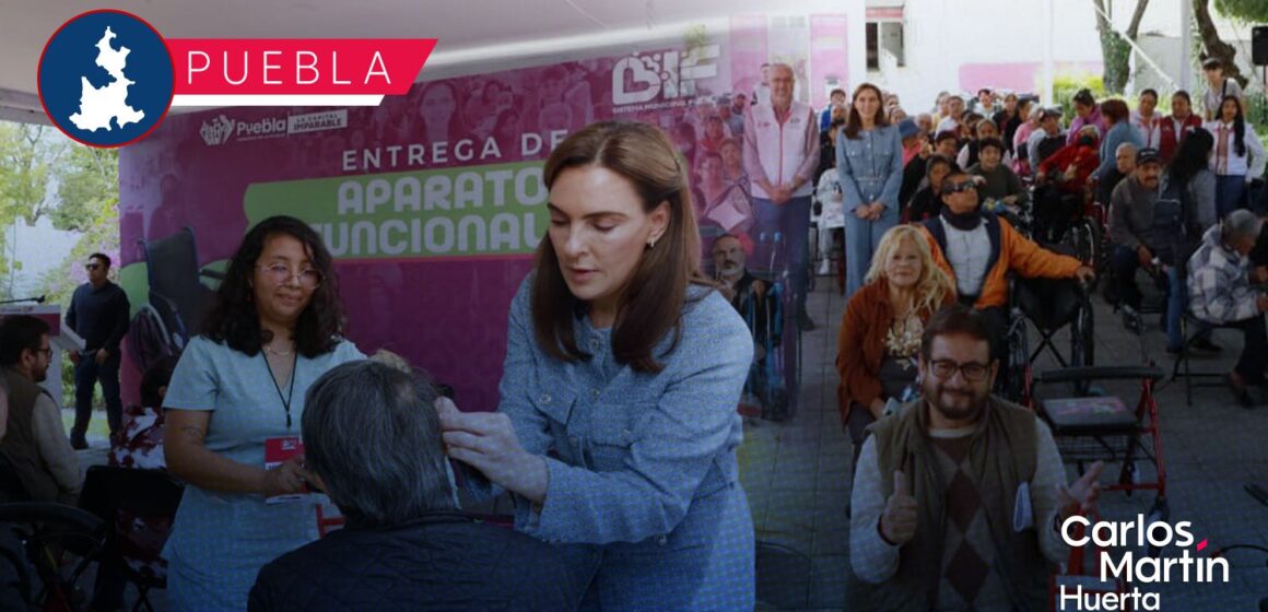Entregan aparatos funcionales a personas con discapacidad en Puebla capital
