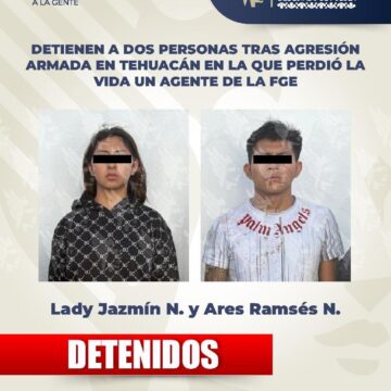 Detienen a dos personas tras agresión armada en Tehuacán: muere agente de la FGE de Puebla
