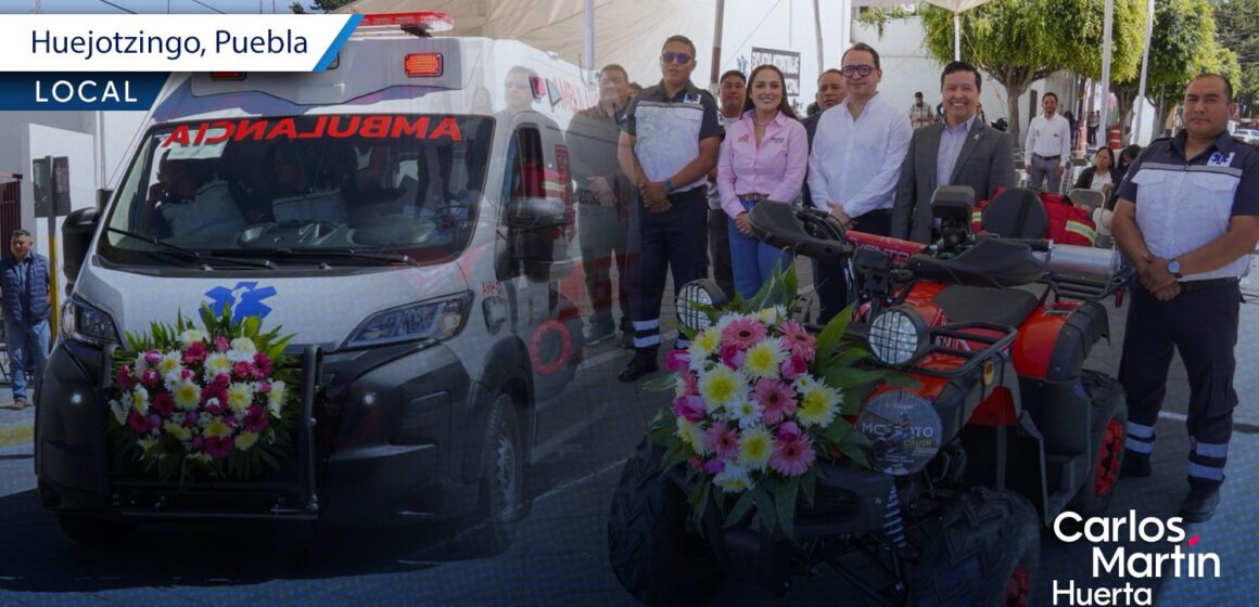 Huejotzingo fortalece sus servicios de salud con nueva ambulancia equipada y cuatrimotos de reacción rápida