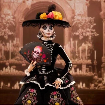 Vestido victoriano, flores y elegancia: El majestuoso diseño de la Barbie Catrina 2026